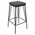 Kd Americana 30 x 17 x 17 in. Millard Leather Bar Stool with Metal Frame, Olive Green KD3583708